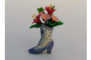Stiefel blau mit Blumen
