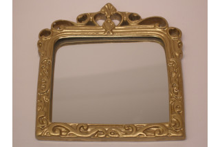 Wand-Spiegel Oval mit Goldrahmen 5 cm Puppenstube Miniatur 