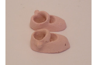 1:12 Maßstab Paar Pink Zehenfrei Damen Kunststoff Schuhe Tumdee Puppenhaus SA7 