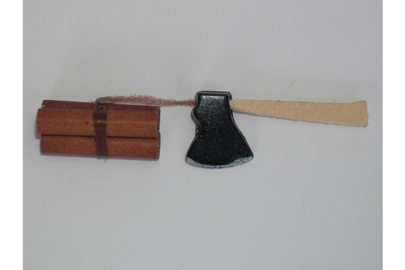 3 stücke Holz Metall Beil Axt Set 1:12 Puppenhaus Miniatur Fee 