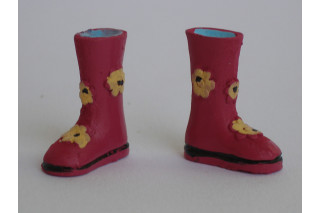 1 Paar 1:12 Puppenhaus Miniaturen Zubehör Mini Rote Stiefel Prinzessin Schuh M4 