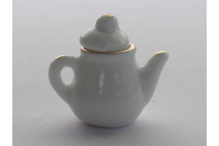 Porzellan Tasse & Untertasse mit Goldrand 1,2cm Puppenstube Miniatur 