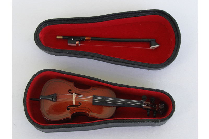 1/12 Puppenhaus Musikzimmer Zubehör Miniatur Holz Violine Musikinstrument 