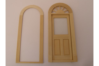 1:12 Puppenhaus 4-Panel Tür Miniatur Haustür Sicherheitstür Eingangstür 