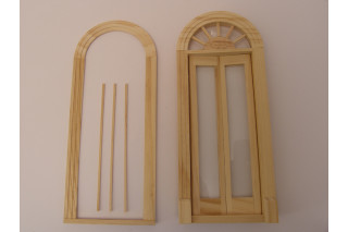 4x Weißer Bogen Holz Puppenhaus Fensterrahmen 6 Fenster Handwerk DIY Decration 