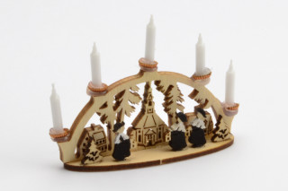 Schwibbogen Kirche Seiffen weihnachtliche Deko Puppenhaus Miniaturen 1:12 